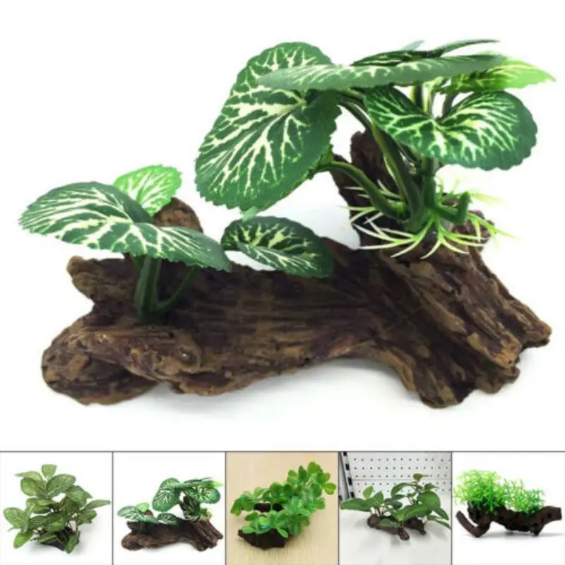 Planted Aquarium With Driftwood - Kunststoff Künstliche Schildkröte Baum Stamm Treibholz