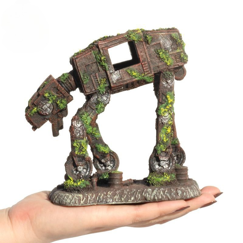 Planted Aquarium With Driftwood - Dekorative Roboterhund-Figur aus Kunstharz für Aquarien,