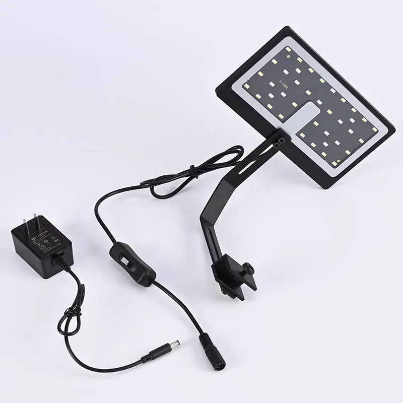 Planted Aquarium Hours - Kleine Aquarium-LED-Leuchte 12W Aluminiumlegierung Wasserdichte Vollspektrum-Klemmleuchte