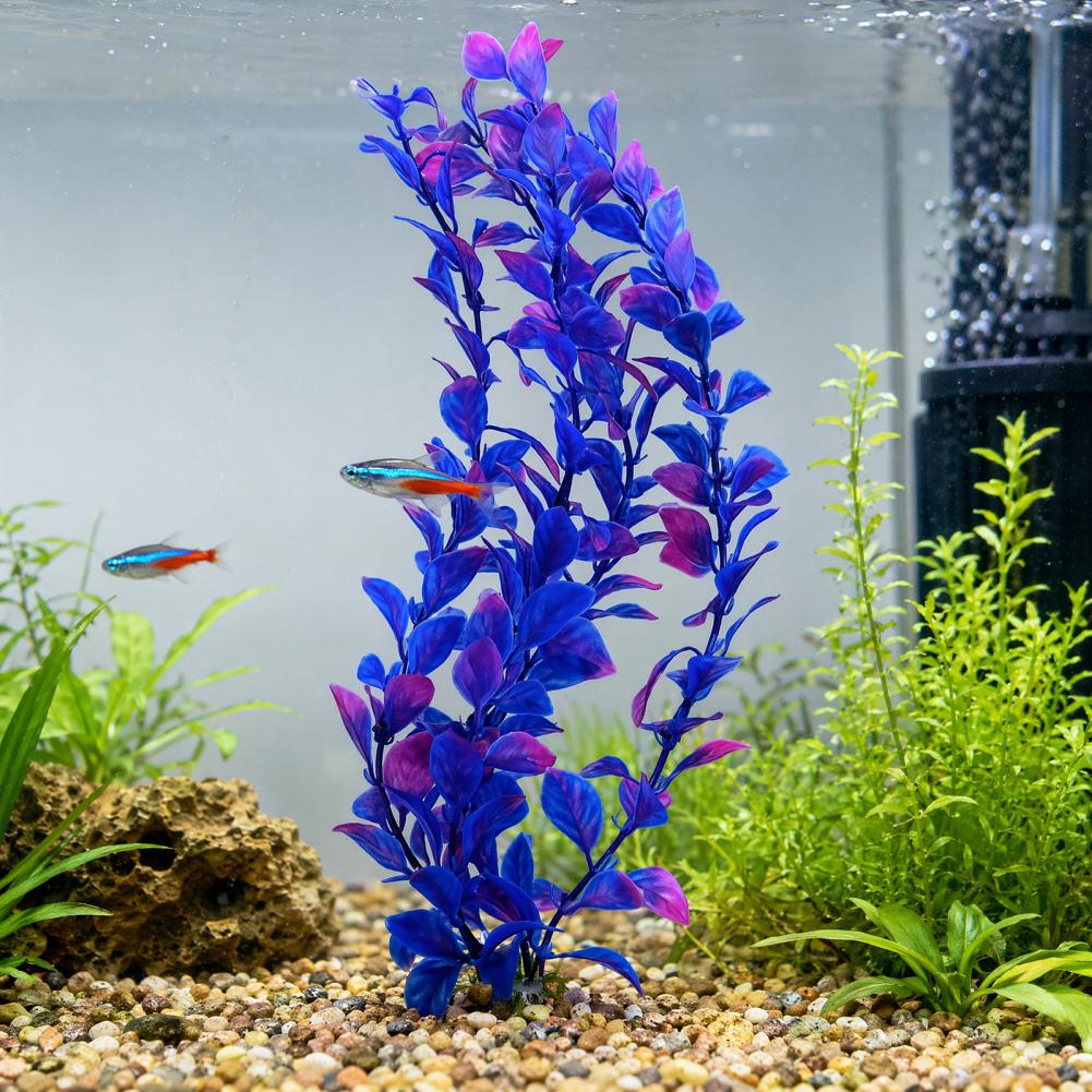 Planted Aquarium For Goldfish - Künstliche Wasserpflanzen mit Gewichtsunterlage für Aquarien-Dekoration,