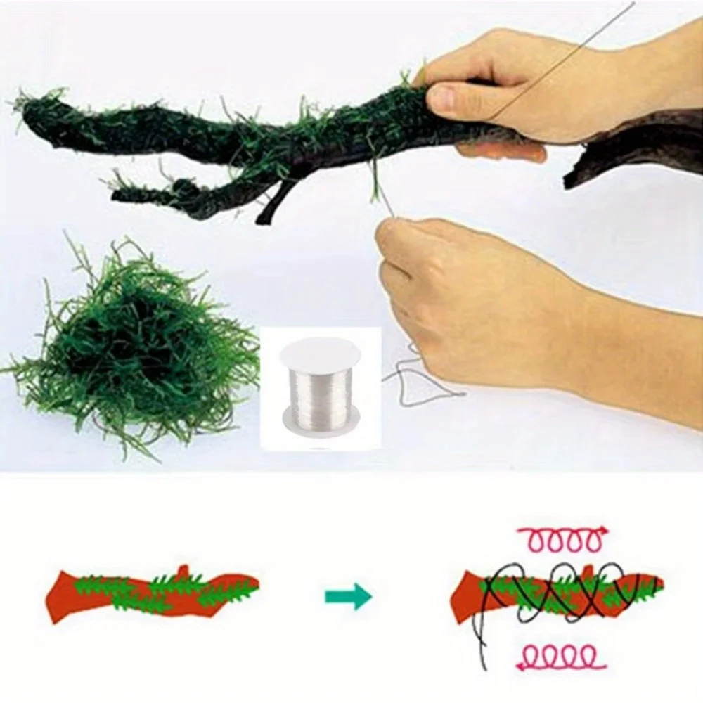Planted Aquarium With Driftwood - 1 Rolle DIY Moos Linie Bindung