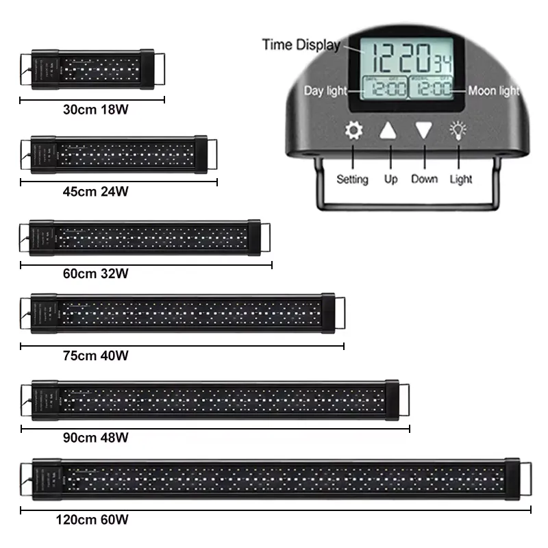Planted Aquarium Hours - RGB LED Aquariumbeleuchtung 12-48 Zoll Wasserdicht