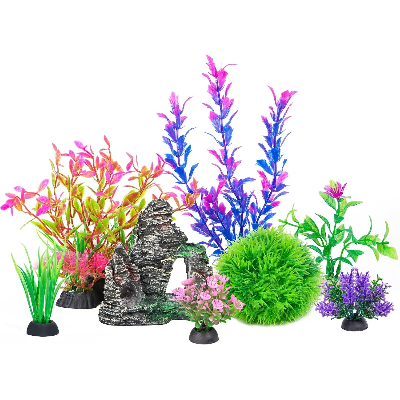 Planted Aquarium For Goldfish - Aquarium Künstliche Pflanzen Felsenhöhle Betta Fischbecken